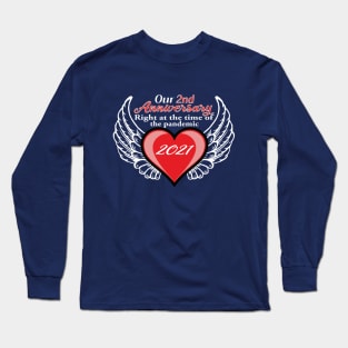 2nd Anniversary pandemic 2021 winged heart Long Sleeve T-Shirt